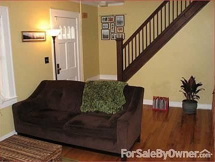 living room and stairs