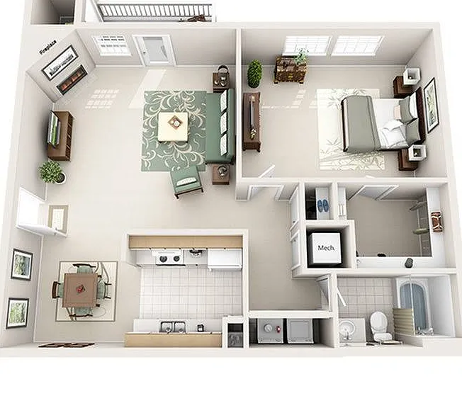 1 Bedroom | 1 Bath | 725 SF 1 Bedroom | 1 Bath | 725 SF
