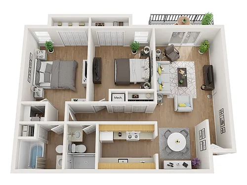 Floor plan 2 Bed 2 Bath