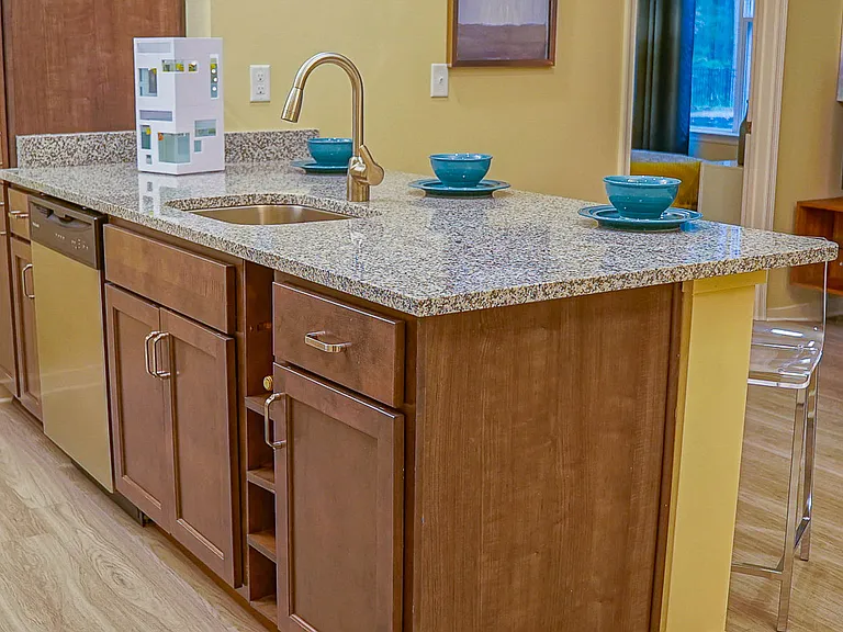 Lavish granite countertops and kitchen islands