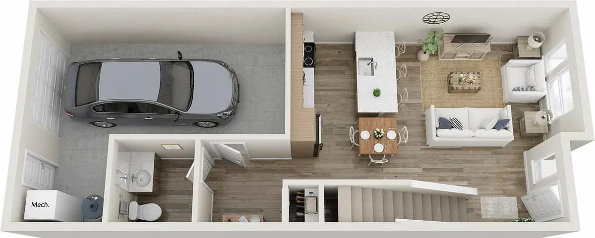 Floor plan 2 Bedroom 2.5 Bath Townhome