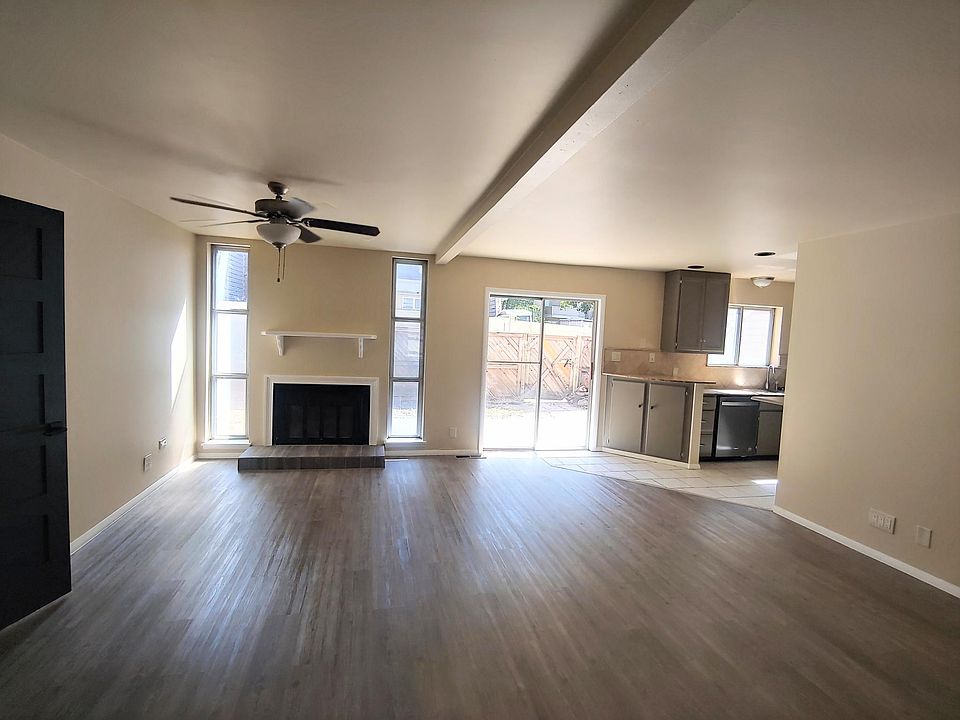Living space with fireplace