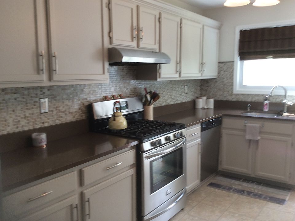 Updated  wood cabinets