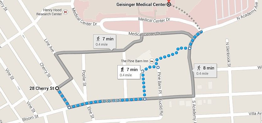 1 Minute walk to Geisinger