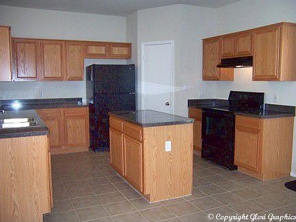 Island Kitchen-Black Appliances