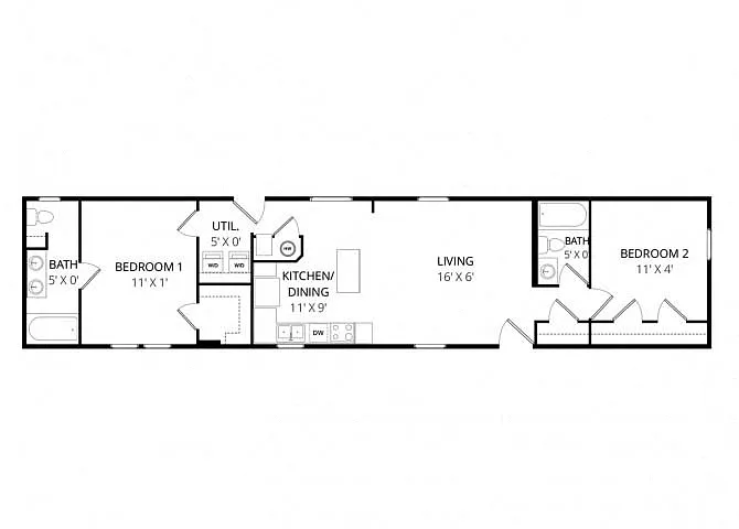 Floor plan 2 bedroom singlewide