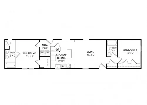 Floor plan 2 bedroom singlewide