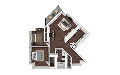 Floor plan B6 - Renovated