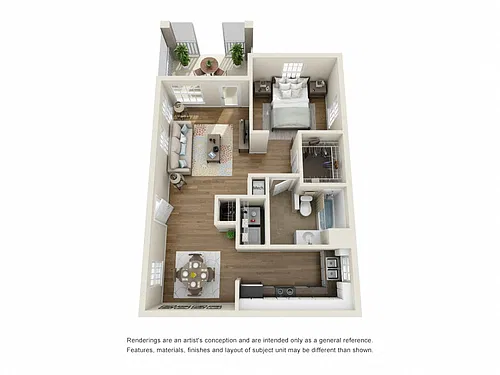 Floor plan A3_St. Lucia - One Bedroom, One Bathroom