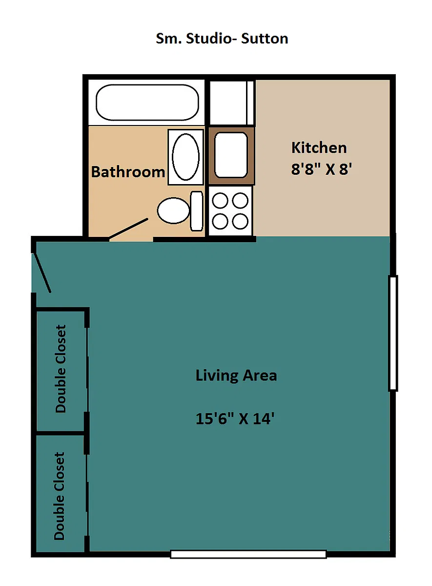 Floor plan Jr Studio-Available NOW
