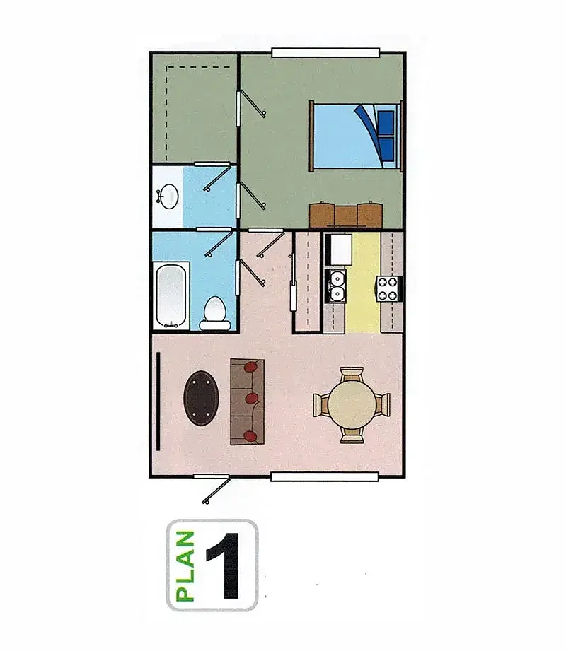 Floor plan 1BD 1BTH