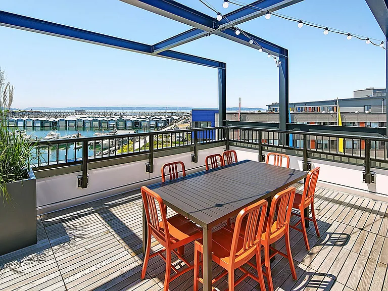 Experience luxurious outdoor living with breathtaking marina views from your private terrace.
