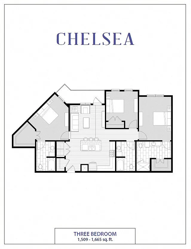Floor plan Chelsea - 3x3