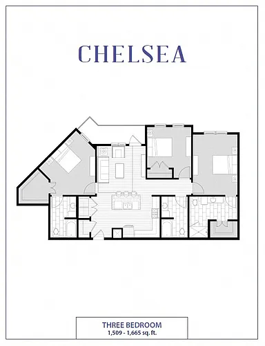 Floor plan Chelsea - 3x3