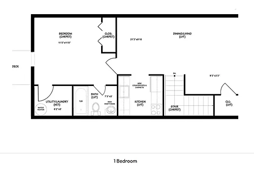 Floor plan 1 BR 1 BTH