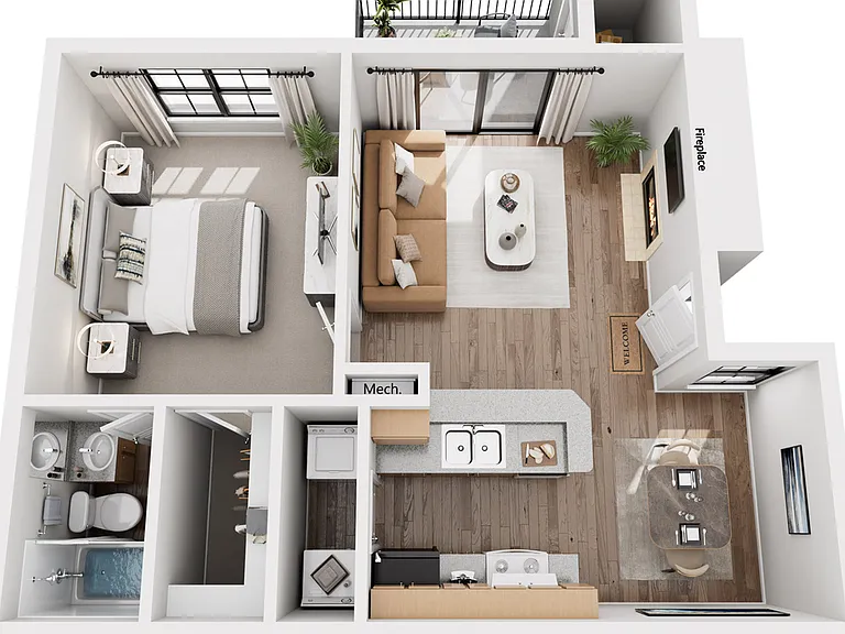 Birch Floor Plan | 1 Bedroom 1 Bath | 672 sq ft | Cottonwood Apartments in Salt Lake Birch Floor Plan | 1 Bedroom 1 Bath | 672 sq ft | Cottonwood Apartments in Salt Lake