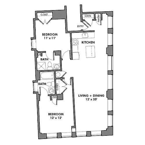 Floor plan Suite H2 (Highland Building)