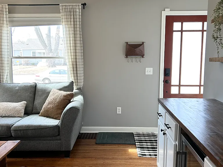 Front door entrance into the living room.