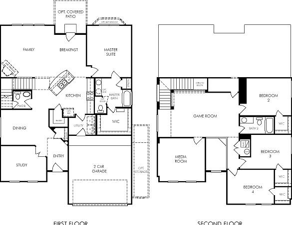 This floorplan is 2,872 sq. ft. with 4 bedrooms and 2.5 baths