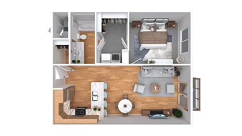 Floor plan 1 Bedroom A