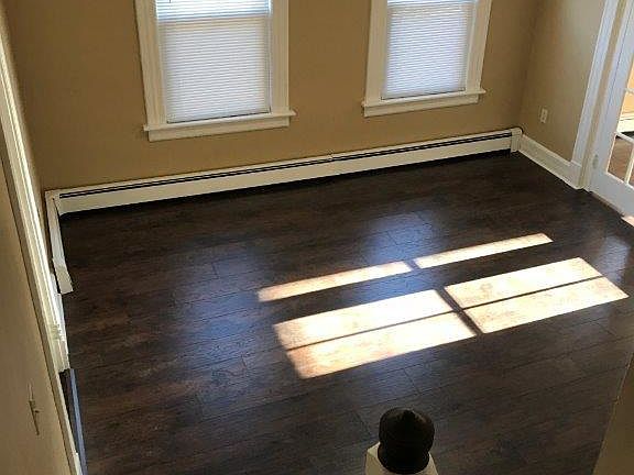 Looking down the stairs into the living room