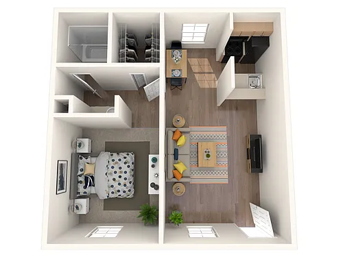 Floor plan 1 Bed 1 Bath
