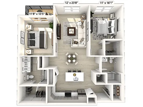 Floor plan C11 - 2 Bedroom 2 Bathroom