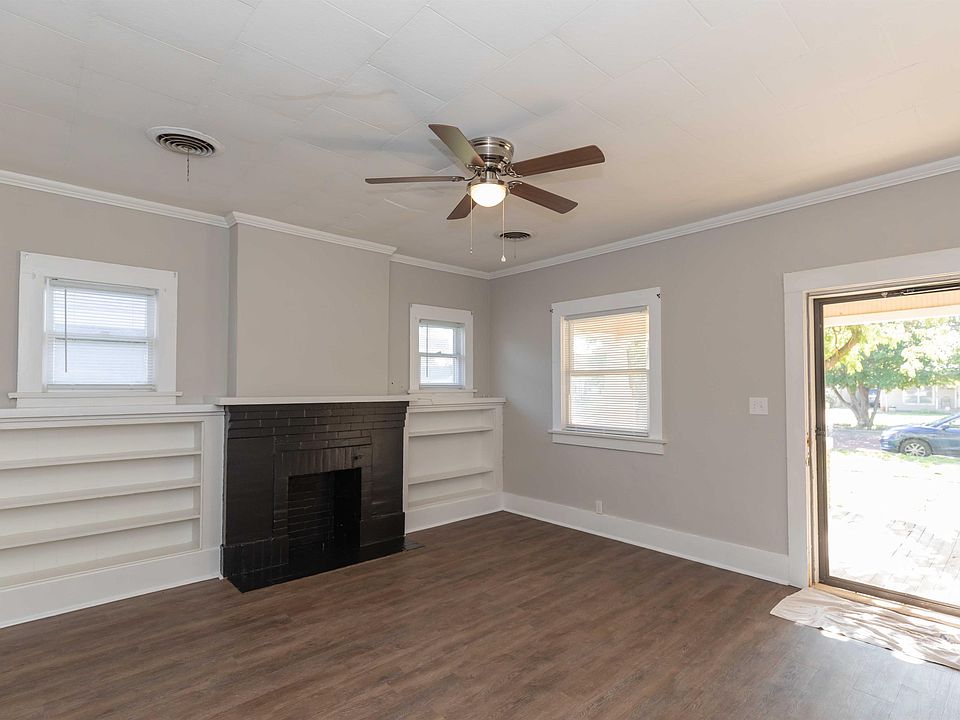 Living room and fireplace