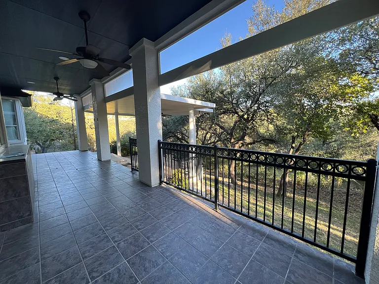 amazing double porch for backyard, perfect for entertaining. Pre-wired for TV connection already!