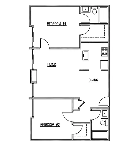 Floor plan 2 Bed 2 Bath
