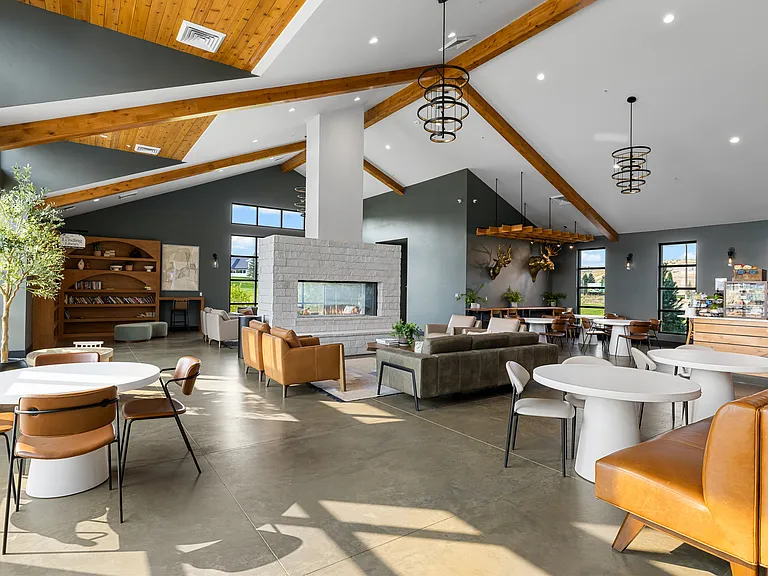 Coffee shop, work area and reading nook across the street from your home.
