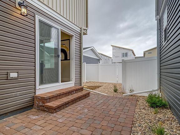 Stone side patio.