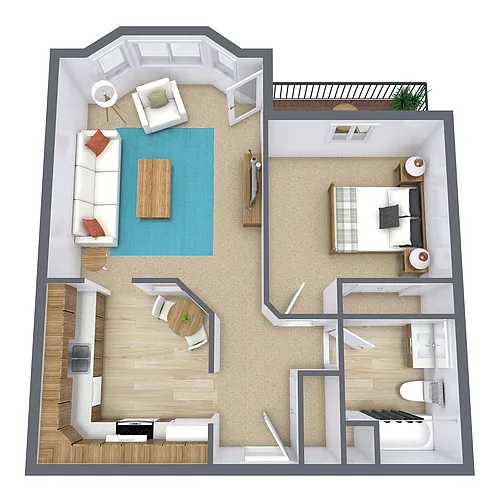Floor plan One Bedroom 11A