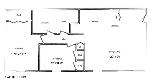 Floor plan Two Bedroom Entry Level