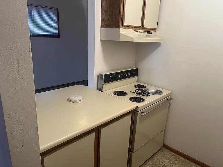 Nice passthrough/breakfast bar to the living area