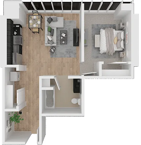 Floor plan 1 Bed 1 Bath H