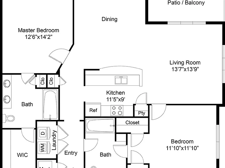 Fountainbleu 1 | 2 Bedroom | 2 Bath | 1153 SF Fountainbleu 1 | 2 Bedroom | 2 Bath | 1153 SF