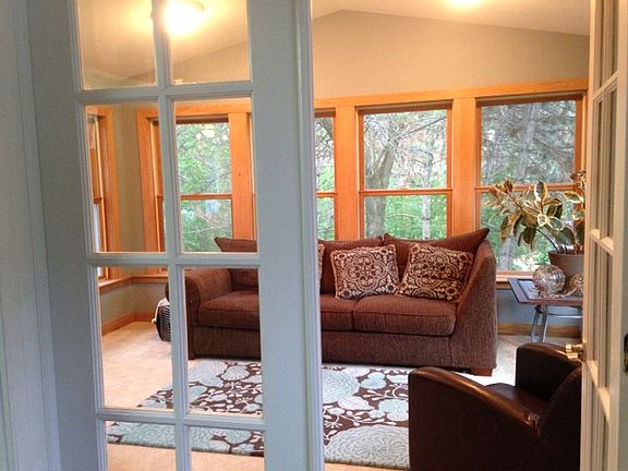 Sunroom with deck