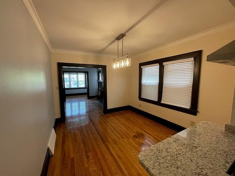 View from kitchen into dining and living rooms