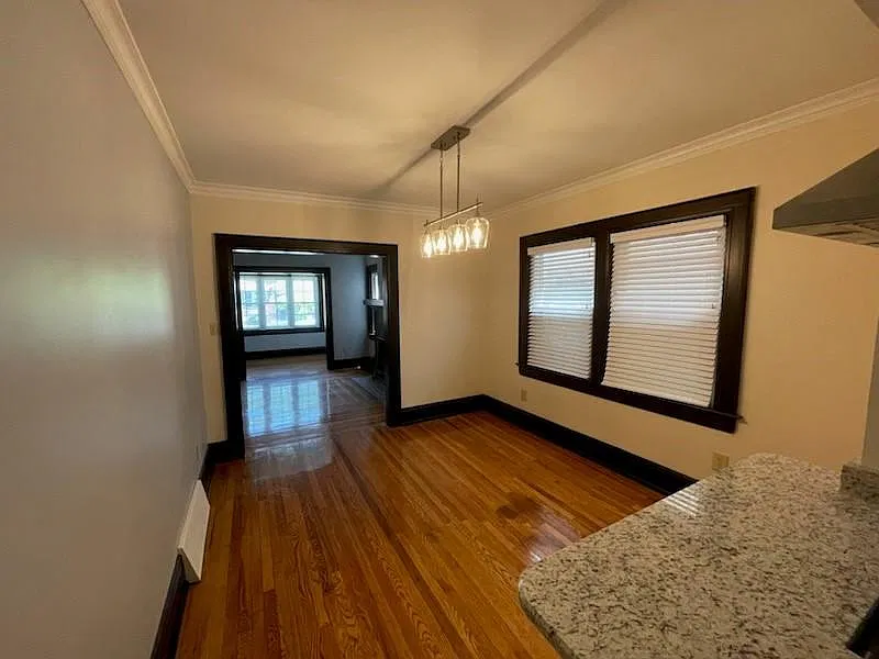 View from kitchen into dining and living rooms
