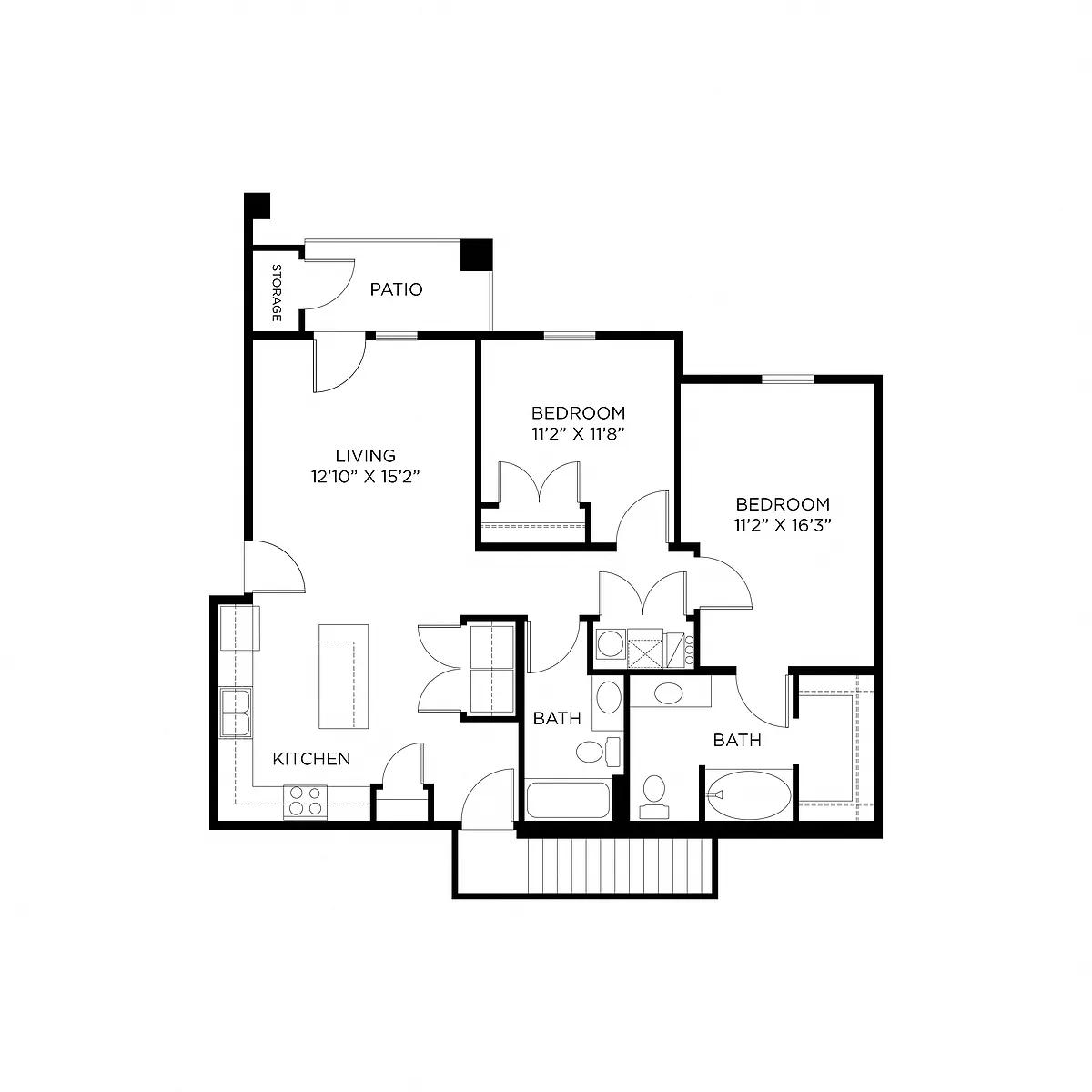 Floor plan Cache-2nd floor with stairs to garage