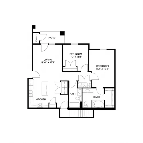 Floor plan Cache-2nd floor with stairs to garage