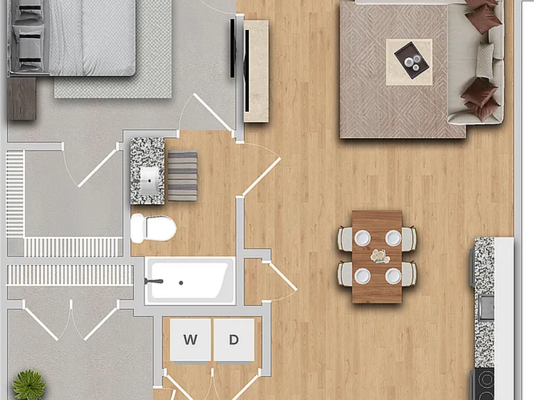 Birch | 1x1 with den | 873 sf Birch | 1x1 with den | 873 sf