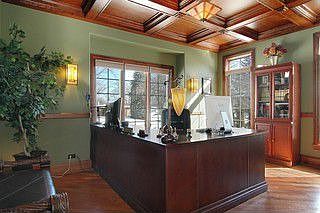 Office w/ Beautiful Coff Ceil