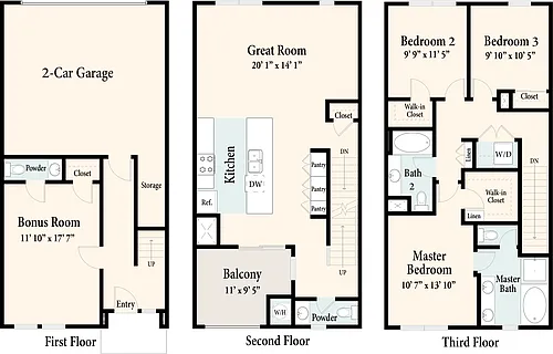 Floor plan The Townhomes - Plan 5