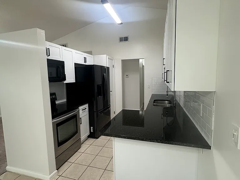 Kitchen view from dining area.
