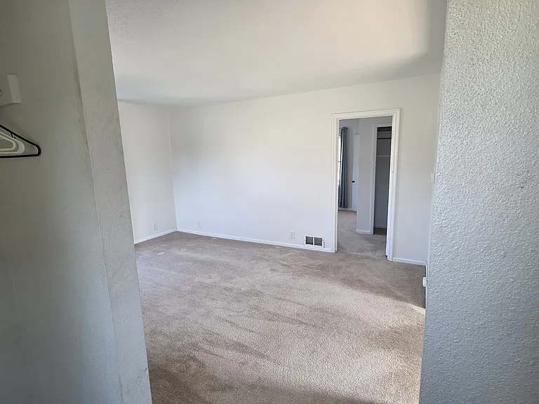 View from front entry into living room.