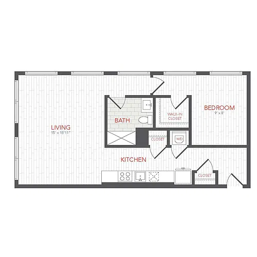Floor plan LOFTS 1 Bed A