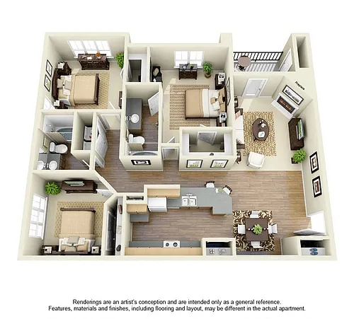 Floor plan 3 Bed 2 Bath