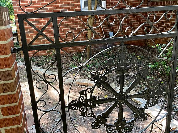 Private fenced backyard